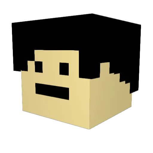 Gabinomar Minecraft avatar head, 3D render