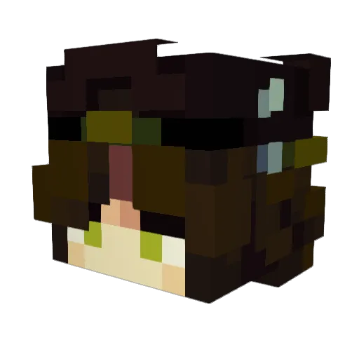 Gabku Minecraft avatar head, 3D render
