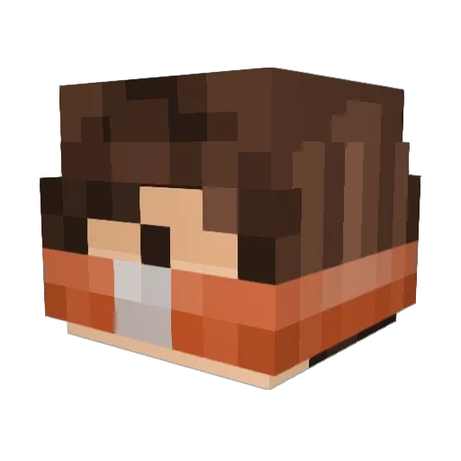 GablerFox Minecraft avatar head, 3D render
