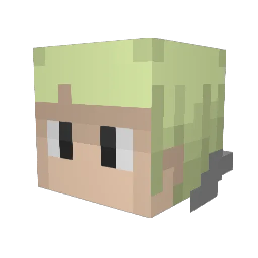 Gabliz Minecraft avatar head, 3D render