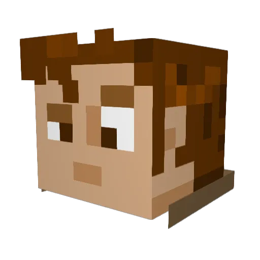 Gabogen Minecraft avatar head, 3D render