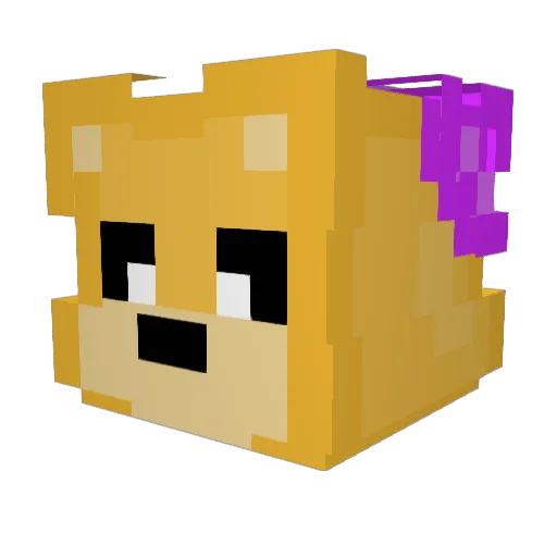 Gabpokemon Minecraft avatar head, 3D render