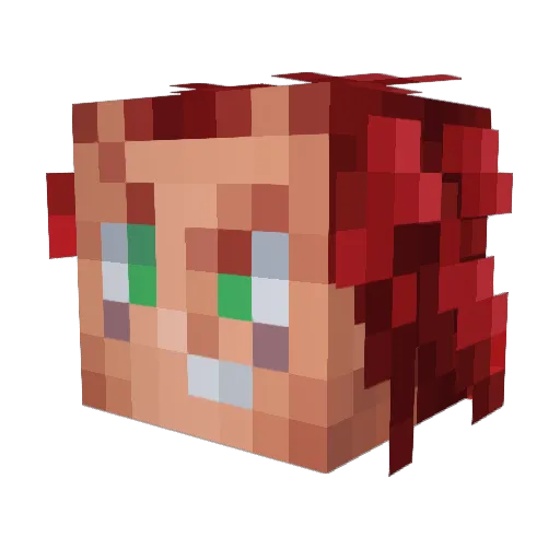 GabriMagic Minecraft avatar head, 3D render