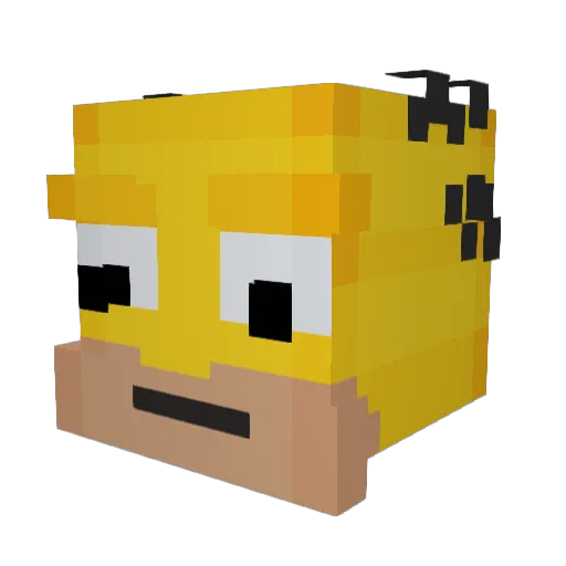 GabrielKJ Minecraft avatar head, 3D render