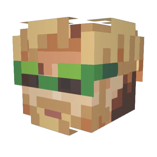GabrielMano42 Minecraft avatar head, 3D render