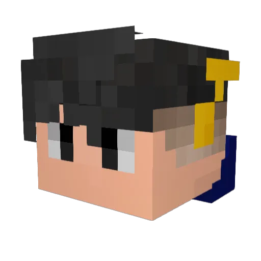 GabrielMega Minecraft avatar head, 3D render