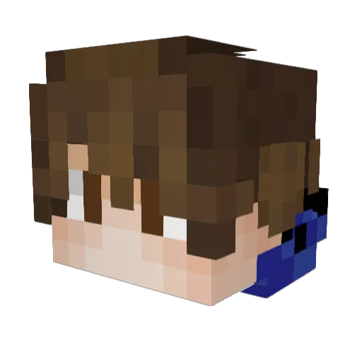 Gabrielfuny Minecraft avatar head, 3D render