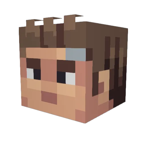 Gabrielite Minecraft avatar head, 3D render