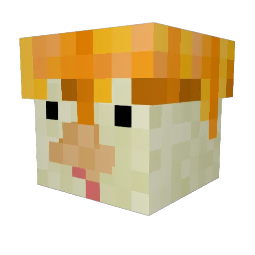 Gabriellelee Minecraft avatar head, 3D render