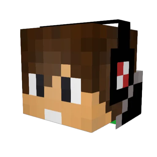 Gabrielptw Minecraft avatar head, 3D render