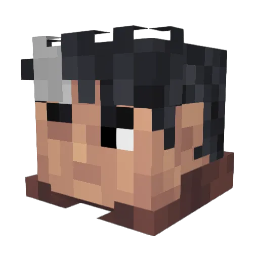 Gabrohn Minecraft avatar head, 3D render