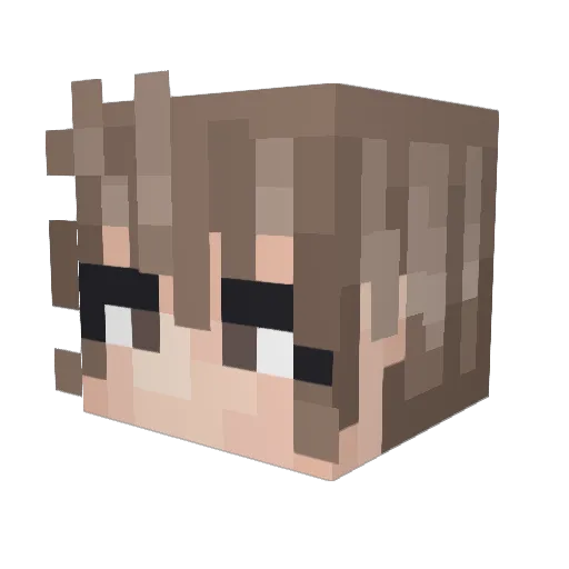 Gaby0J Minecraft avatar head, 3D render