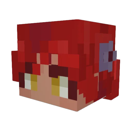 GabyWins Minecraft avatar head, 3D render