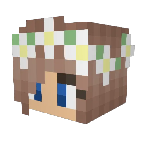 Gabymngn Minecraft avatar head, 3D render