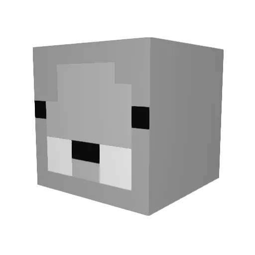 Gabyong Minecraft avatar head, 3D render