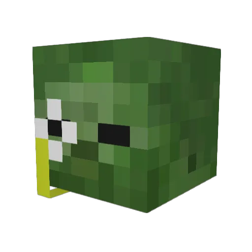 Gabyzom Minecraft avatar head, 3D render