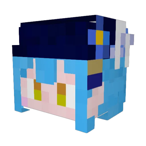 GachiUtsu Minecraft avatar head, 3D render