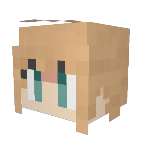 Gachiko1 Minecraft avatar head, 3D render