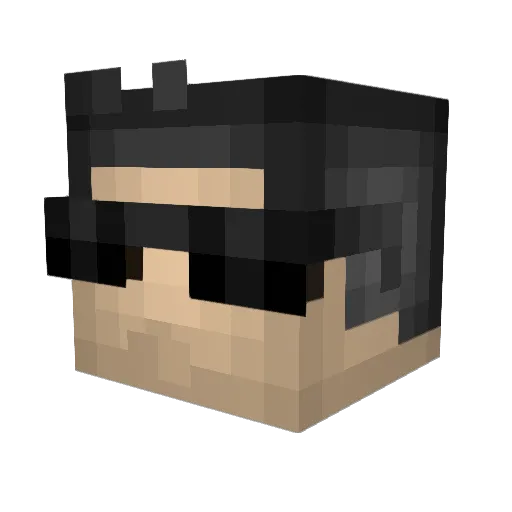 Gadaffy Minecraft avatar head, 3D render