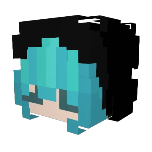 Gadia Minecraft avatar head, 3D render