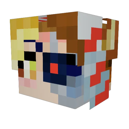 Gaelfox Minecraft avatar head, 3D render