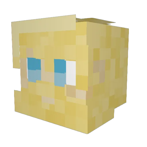 Gaelic Minecraft avatar head, 3D render