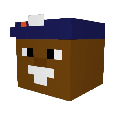 Gaengbang Minecraft avatar head, 3D render