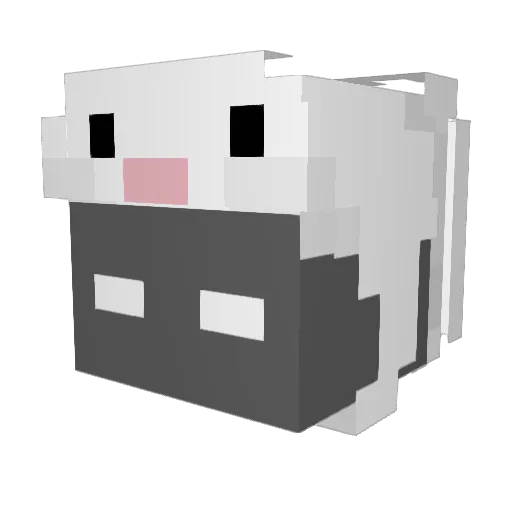 Gaengbi Minecraft avatar head, 3D render