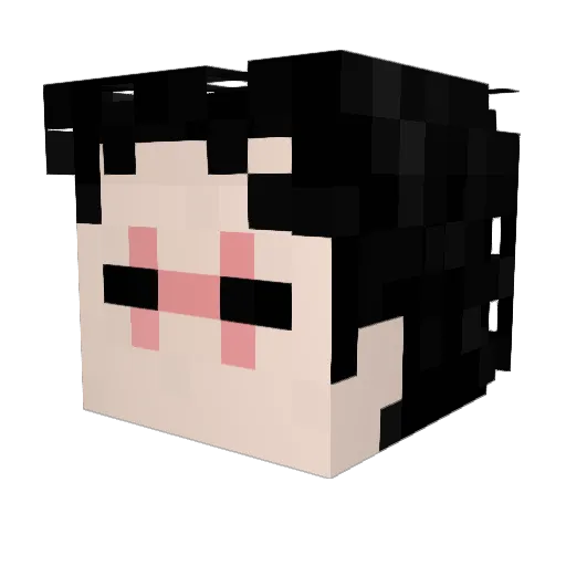 Gaeshiki Minecraft avatar head, 3D render