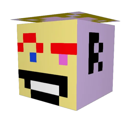 Gaffaraff Minecraft avatar head, 3D render