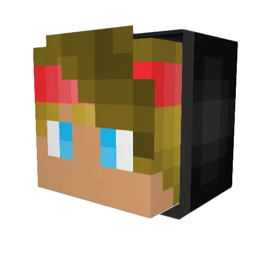 Gaffateip Minecraft avatar head, 3D render