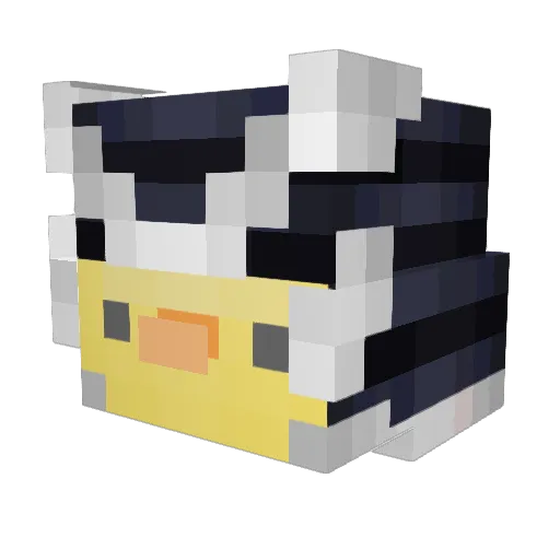 Gaffucraft Minecraft avatar head, 3D render