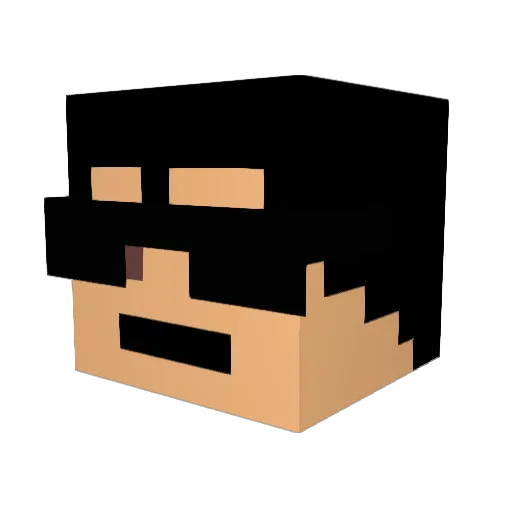 Gagaa Minecraft avatar head, 3D render