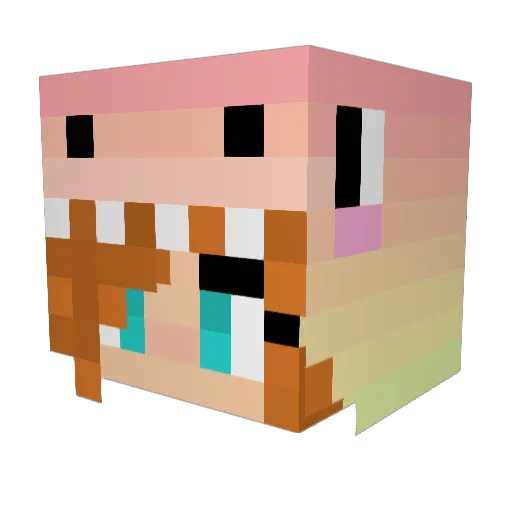Gagao101 Minecraft avatar head, 3D render
