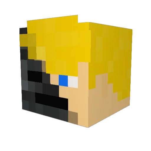 GageInACage Minecraft avatar head, 3D render