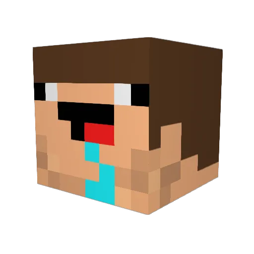 Gaget64 Minecraft avatar head, 3D render
