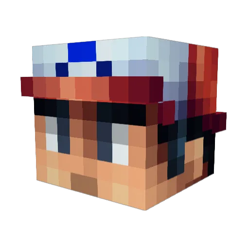 Gahmbit Minecraft avatar head, 3D render