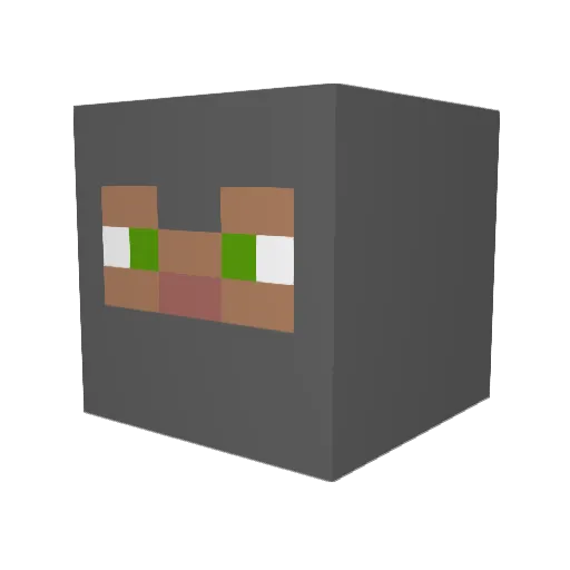 Gahnon Minecraft avatar head, 3D render