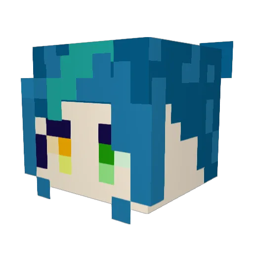 Gai_ding Minecraft avatar head, 3D render