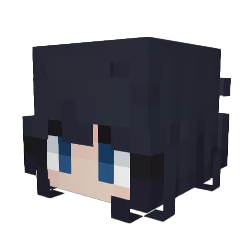 Gaia Minecraft avatar head, 3D render