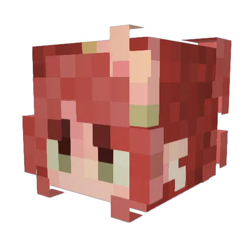 GaiaO Minecraft avatar head, 3D render