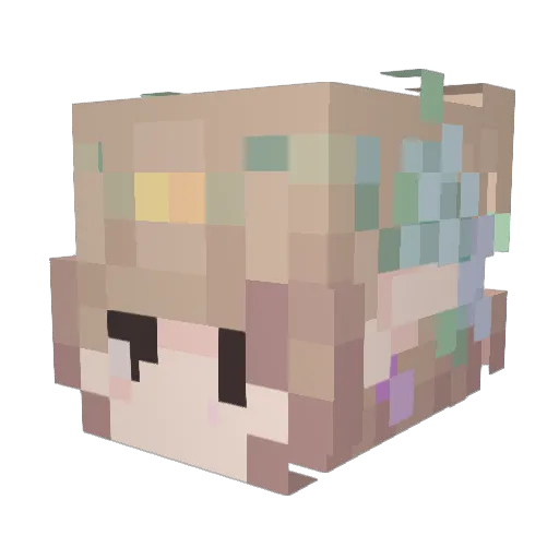 GaiaXIV Minecraft avatar head, 3D render