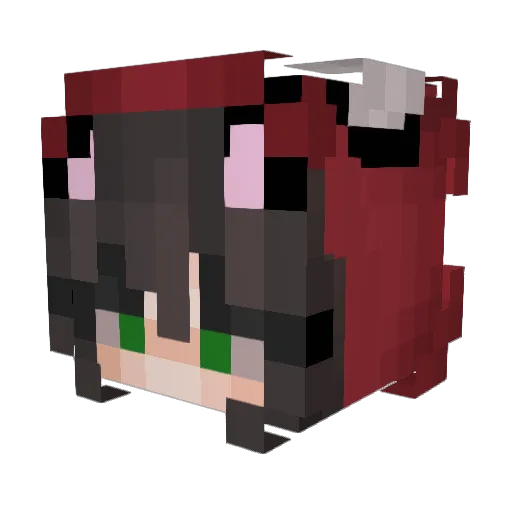 Gaiaa Minecraft avatar head, 3D render