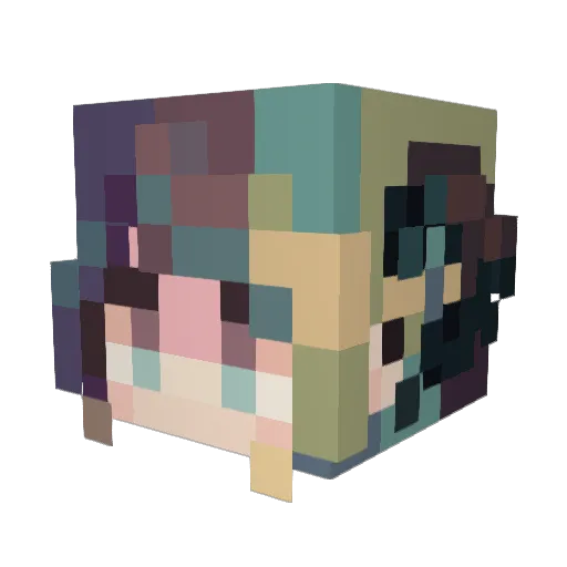 Gaiazelle Minecraft avatar head, 3D render