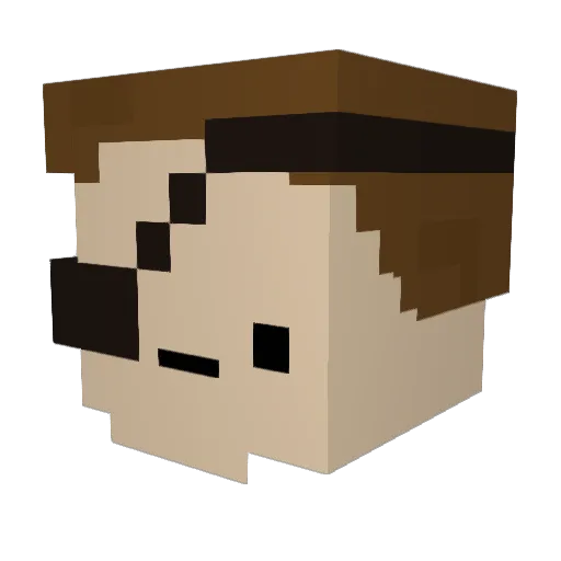 Gaijinpi Minecraft avatar head, 3D render