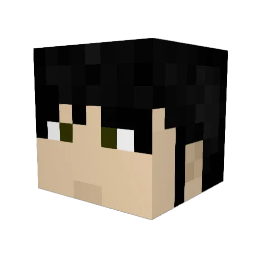 Gaijira Minecraft avatar head, 3D render