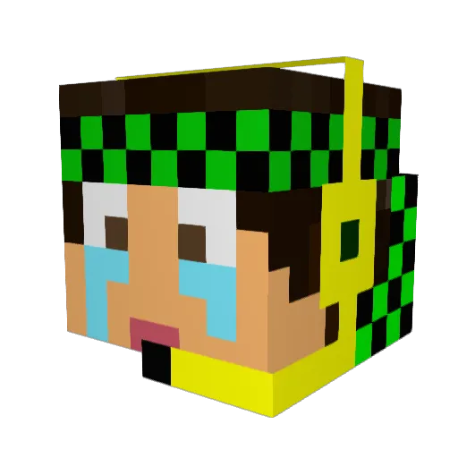 Gajuetam Minecraft avatar head, 3D render