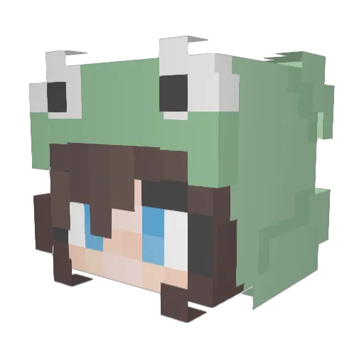 Gaku18 Minecraft avatar head, 3D render