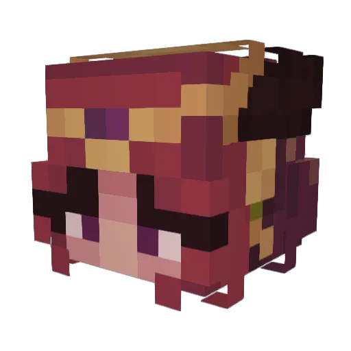 GakuMaruko Minecraft avatar head, 3D render