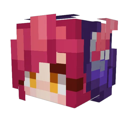 GalPalMal Minecraft avatar head, 3D render